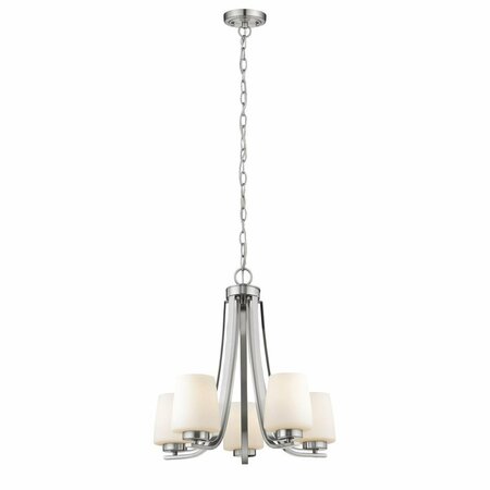 CHLOE LIGHTING Olivia Contemporary 5 Light Brushed Nickel Mini Chandelier - 22 in. CH2R003BN22-UC5